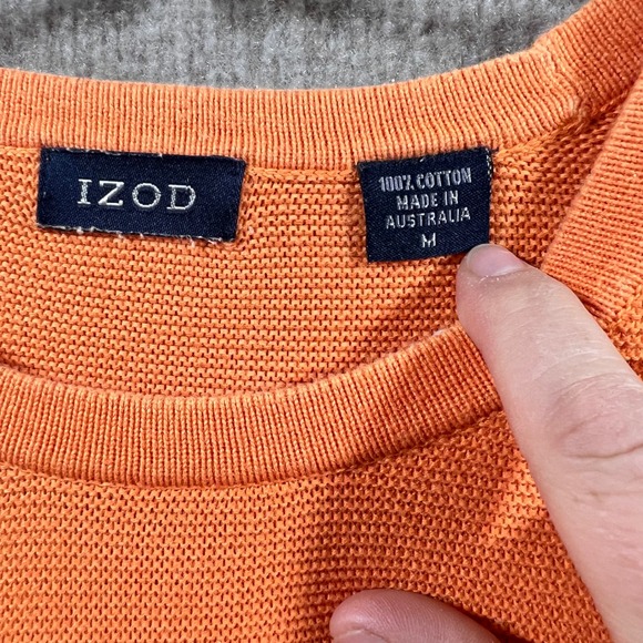 Vintage IZOD Striped Sweater Mens Medium Pullover Heavy Knit Made In Australia - Picture 2 of 9